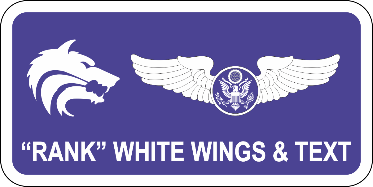 AFJROTC Timber Creek High School Name Tag Purple Background, White